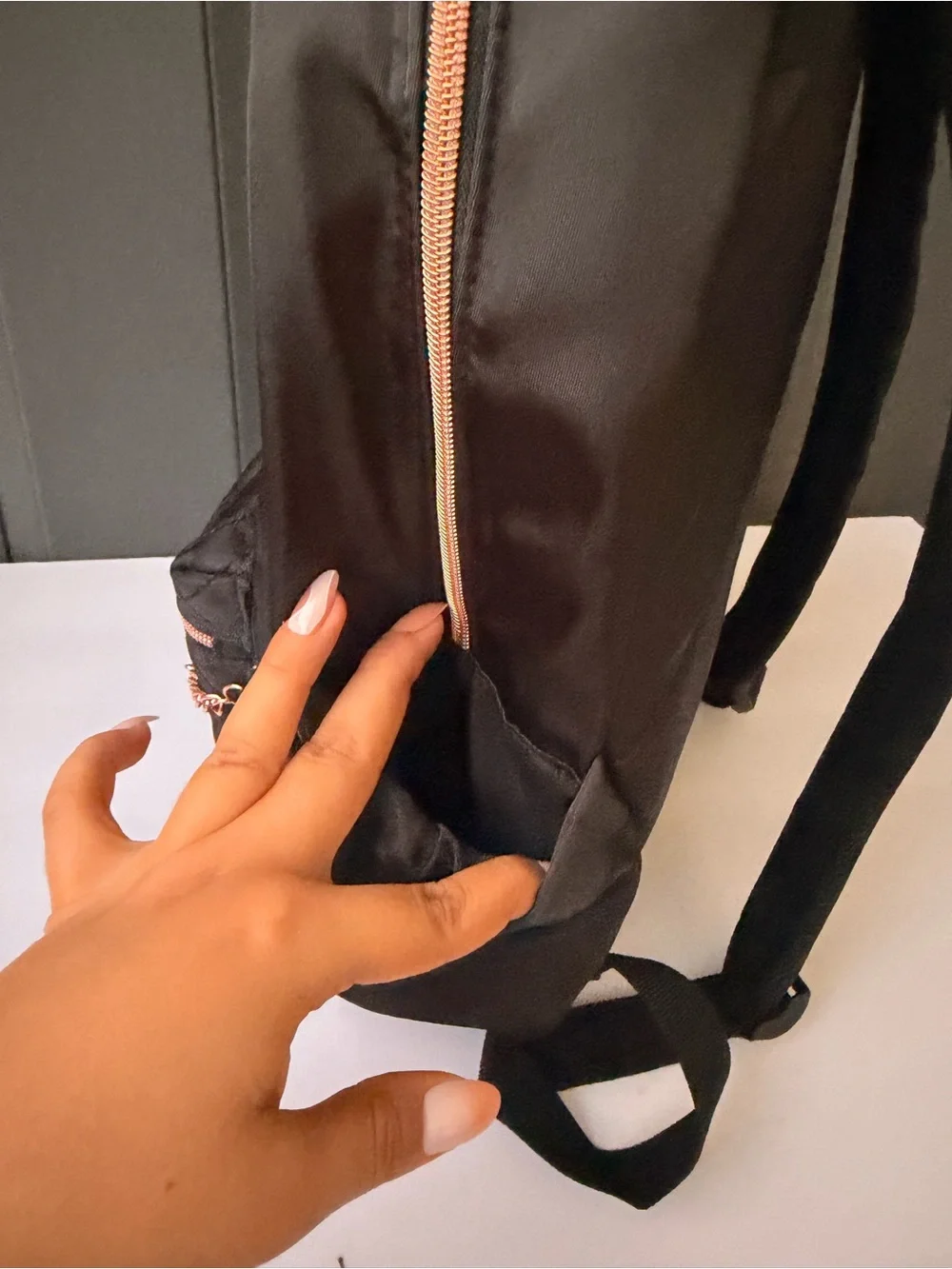Juicy Couture brown chocolate Backpack with Pink Logo Lining and Rose Gold Trim